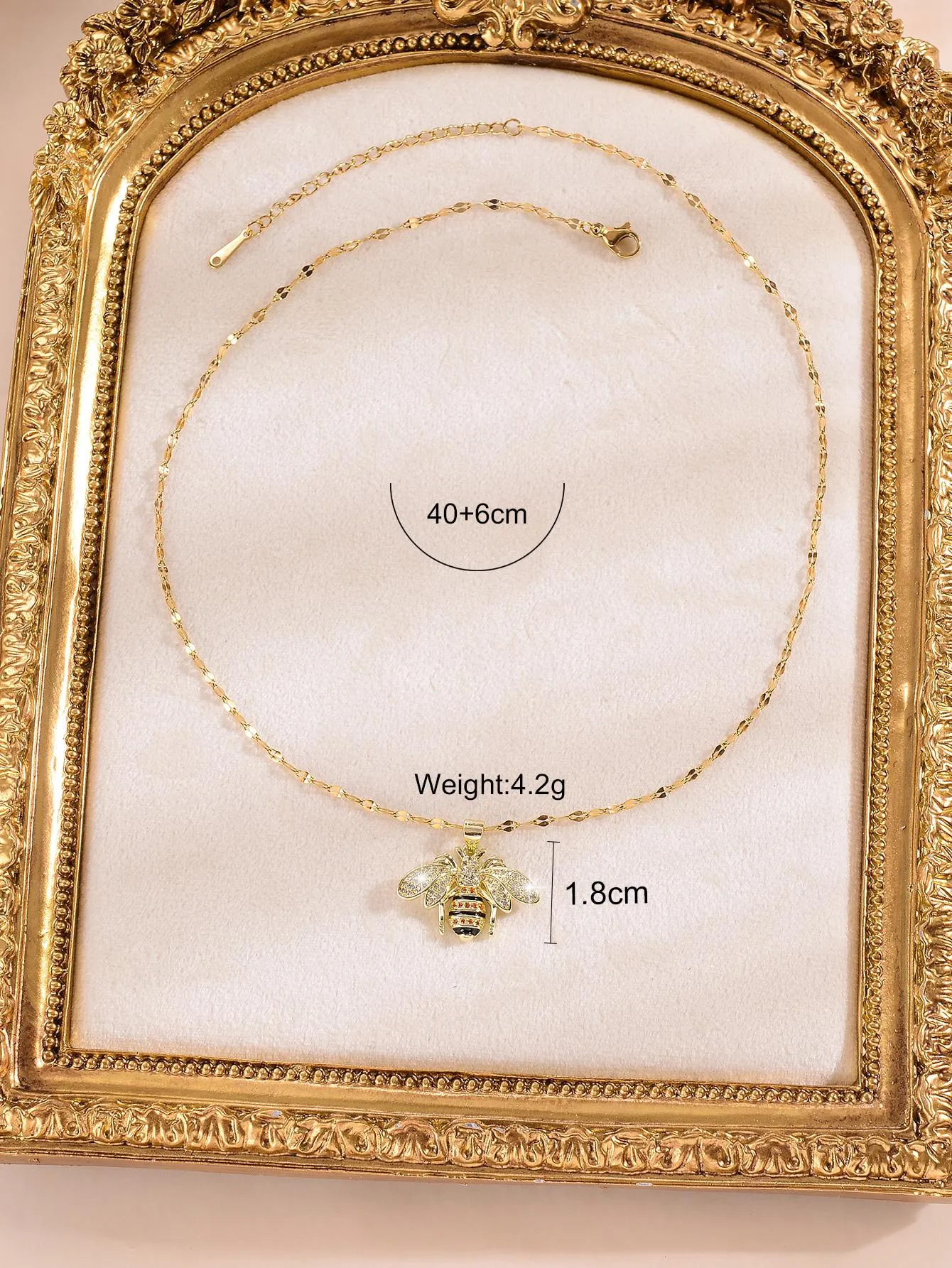 1pc Exquisite Rhinestone Bee Charm Necklace Dainty Necklace Novelty Necklace