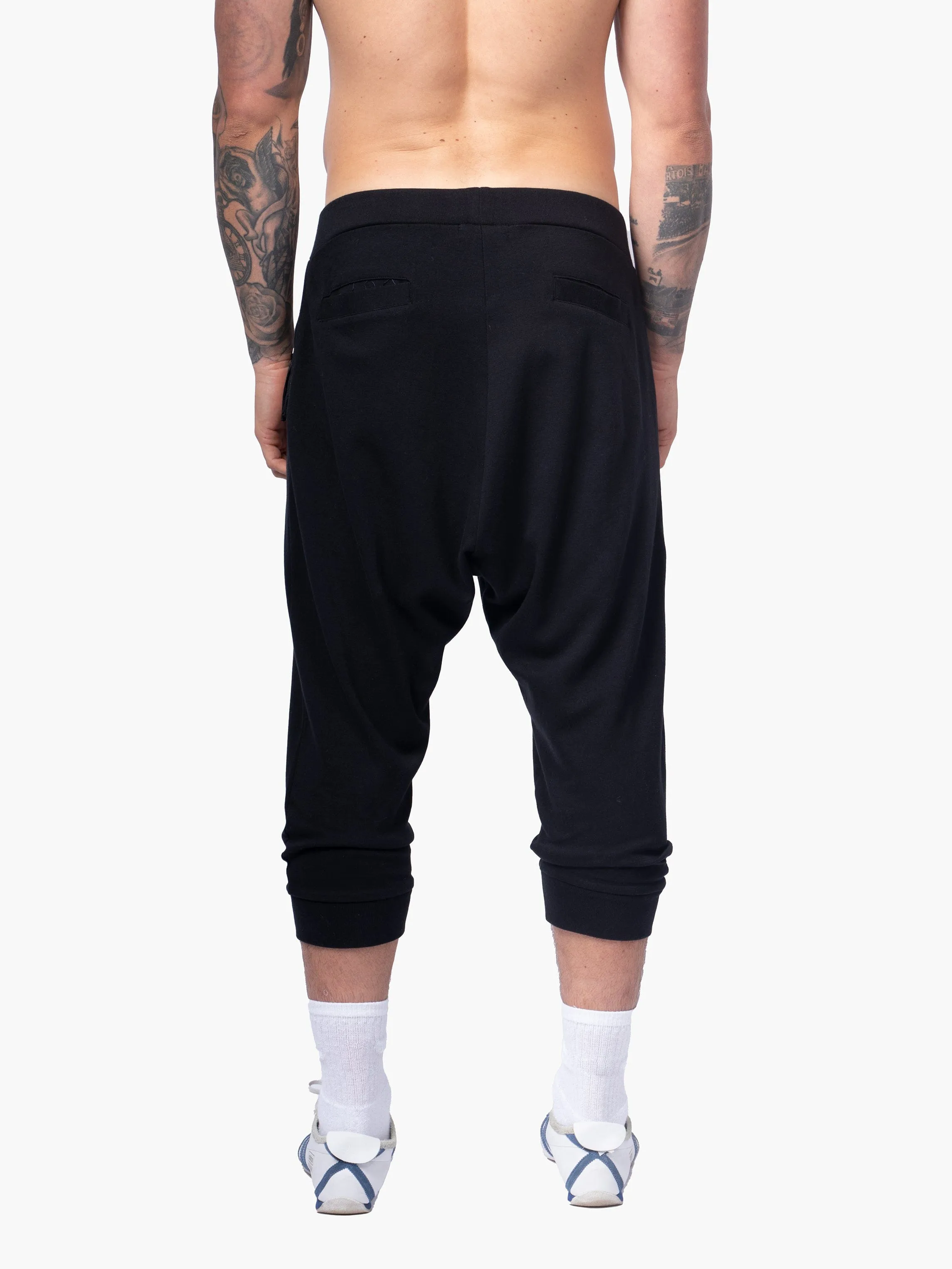 3/4 Length Joggers With Double Zips