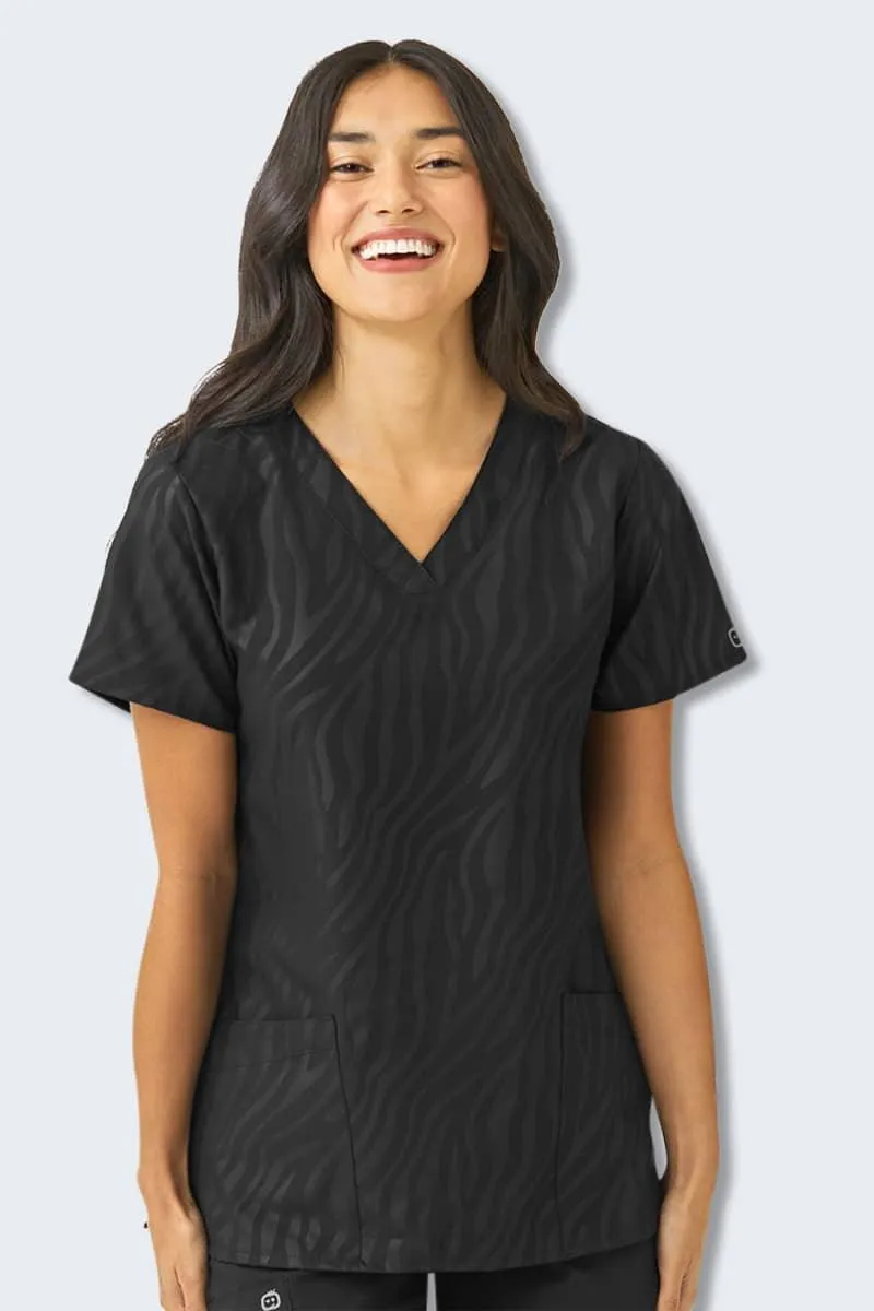 6275 Zamouflage Women's Animal Print Scrub Top