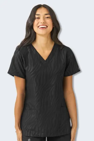 6275 Zamouflage Women's Animal Print Scrub Top