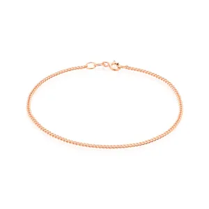 9ct Rose Gold 19cm Curb 50 Gauge Diacut Bracelet