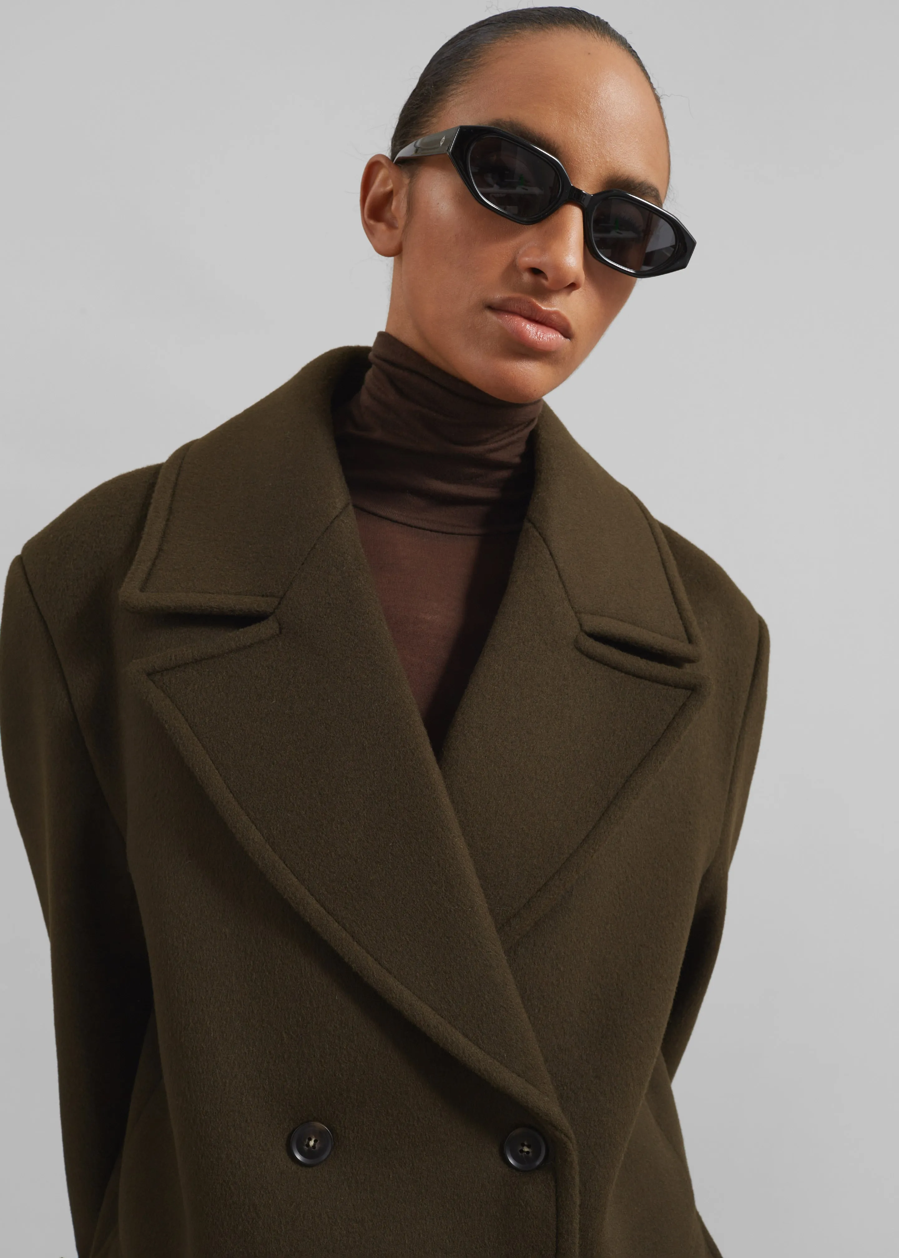 Althorp Wool Peacoat - Khaki Brown