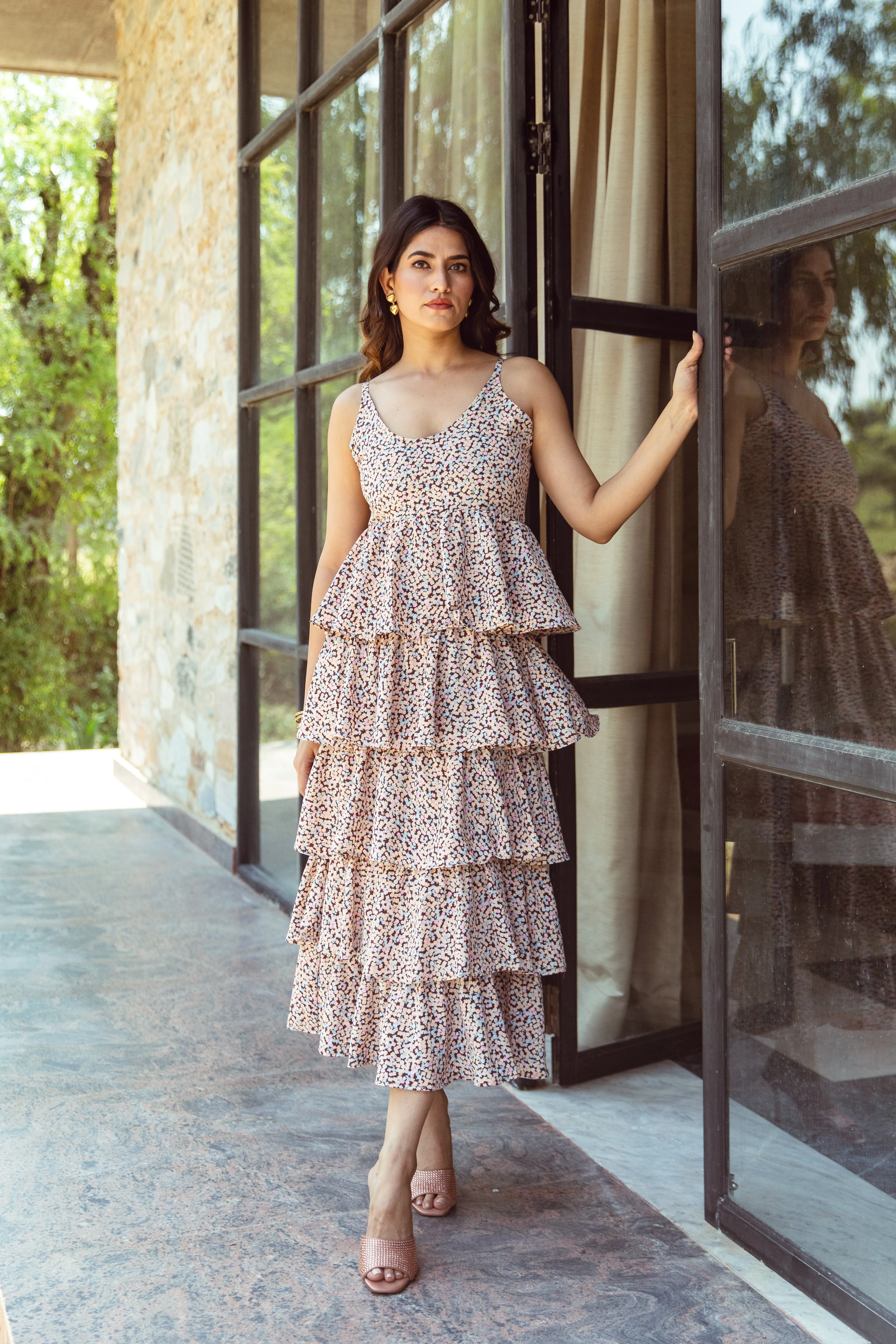 Anastasia Pink Tiered Dress - Vacation Wear