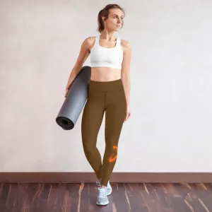 Athletic Apparatus Brown Orange logo V3 Yoga Leggings Product