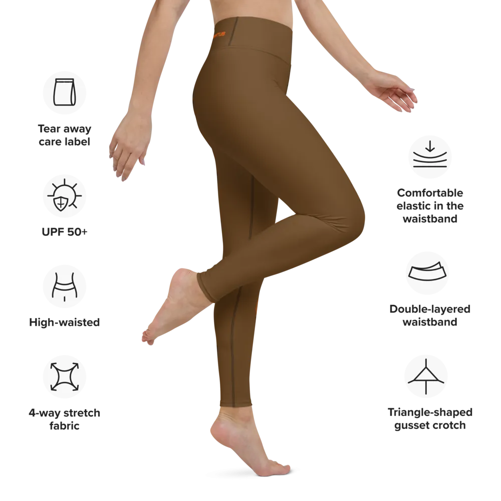 Athletic Apparatus Brown Orange logo V3 Yoga Leggings Product