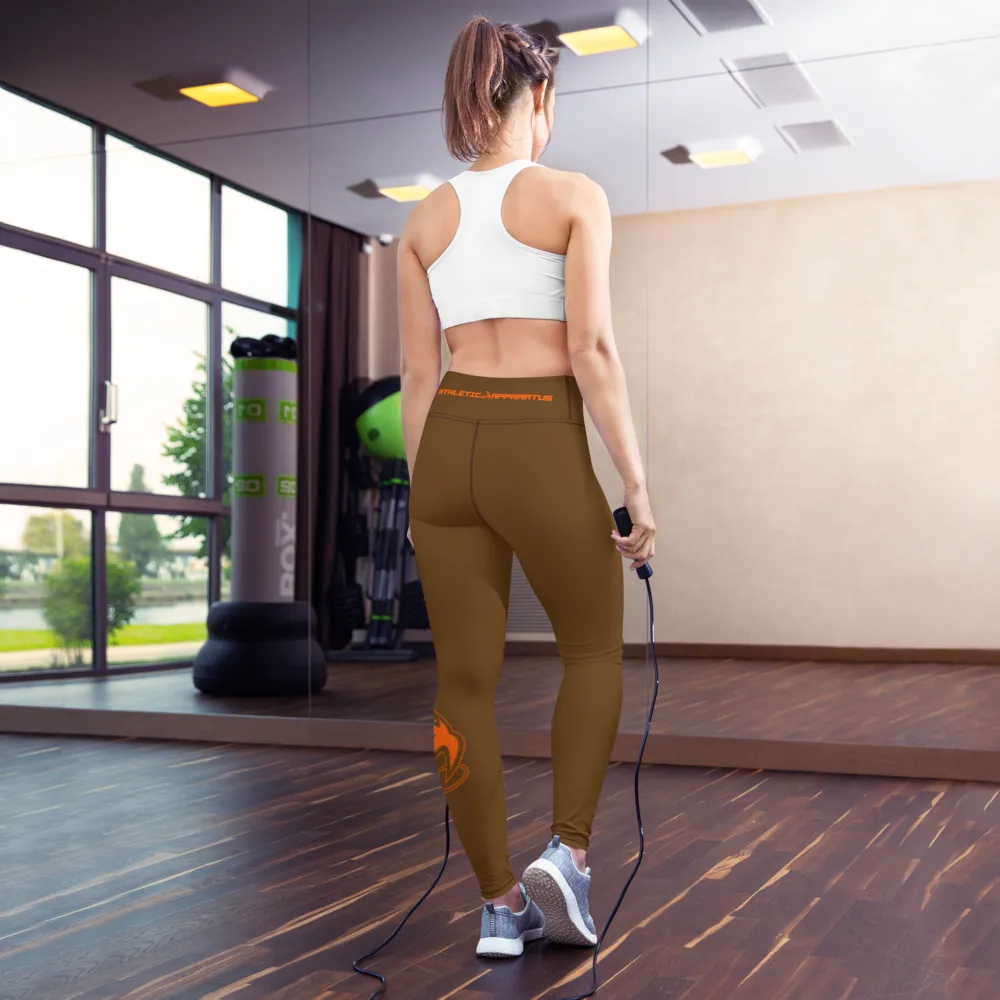 Athletic Apparatus Brown Orange logo V3 Yoga Leggings Product