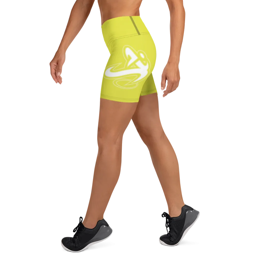 Athletic Apparatus Starship White logo Yoga Shorts