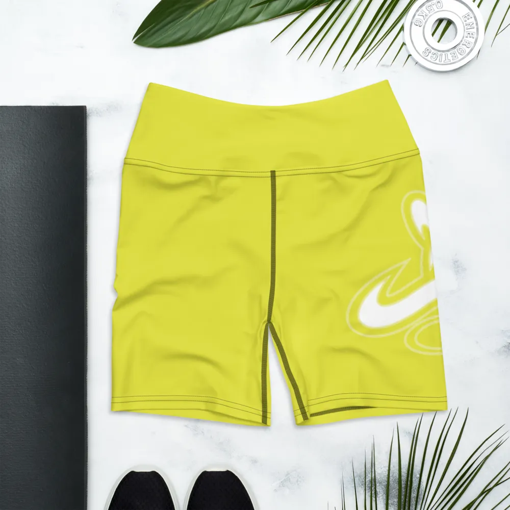 Athletic Apparatus Starship White logo Yoga Shorts