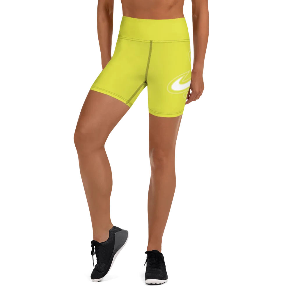 Athletic Apparatus Starship White logo Yoga Shorts