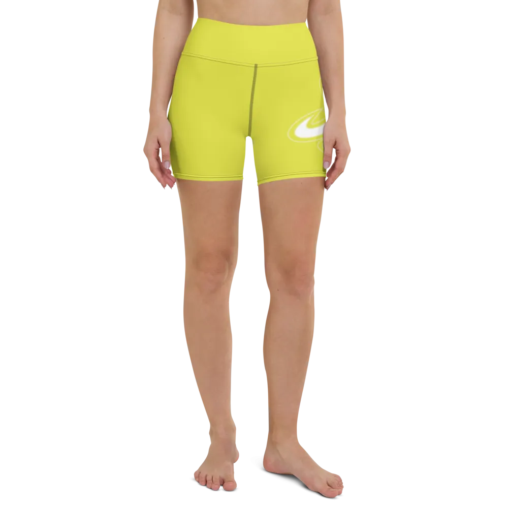 Athletic Apparatus Starship White logo Yoga Shorts