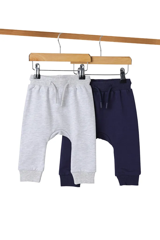 Baby Boys Joggers Pack of 2 made of Pure Cotton Fabric
