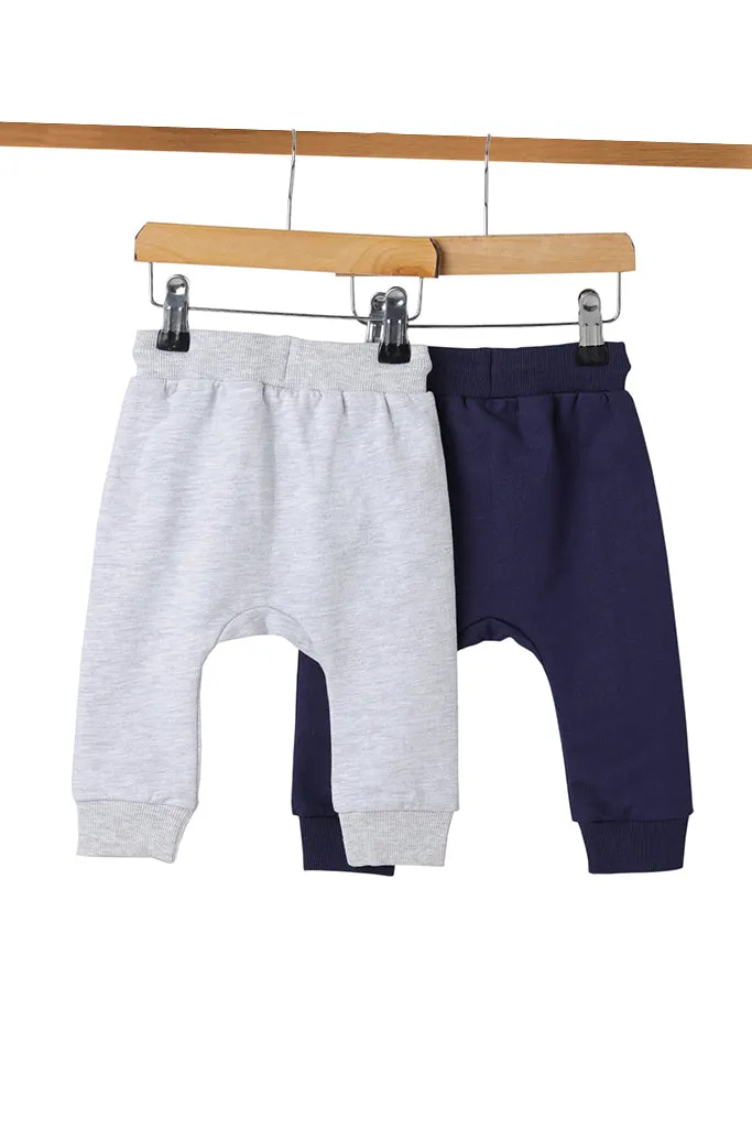 Baby Boys Joggers Pack of 2 made of Pure Cotton Fabric
