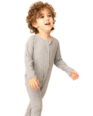 BABYGO® Grey Ribbed Zip Sleepsuit