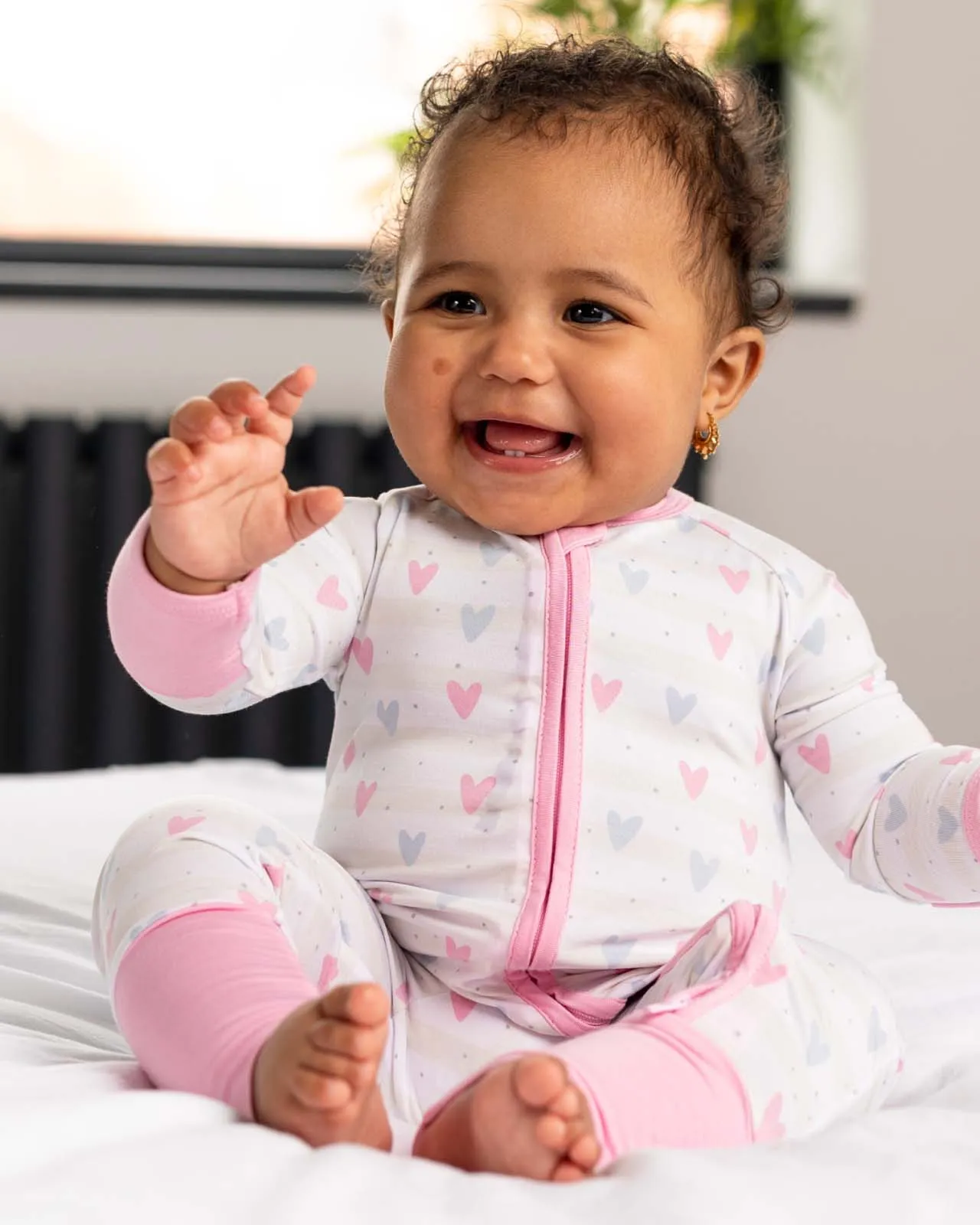 BABYGO® Heart Zip Sleepsuit