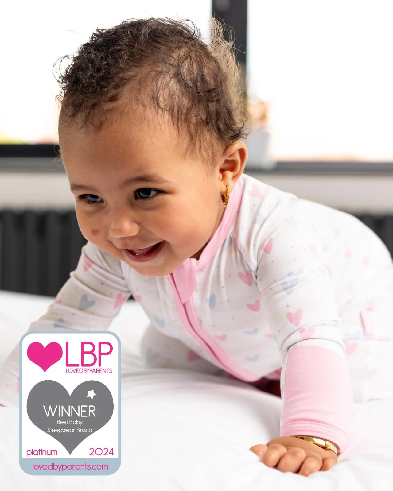 BABYGO® Heart Zip Sleepsuit