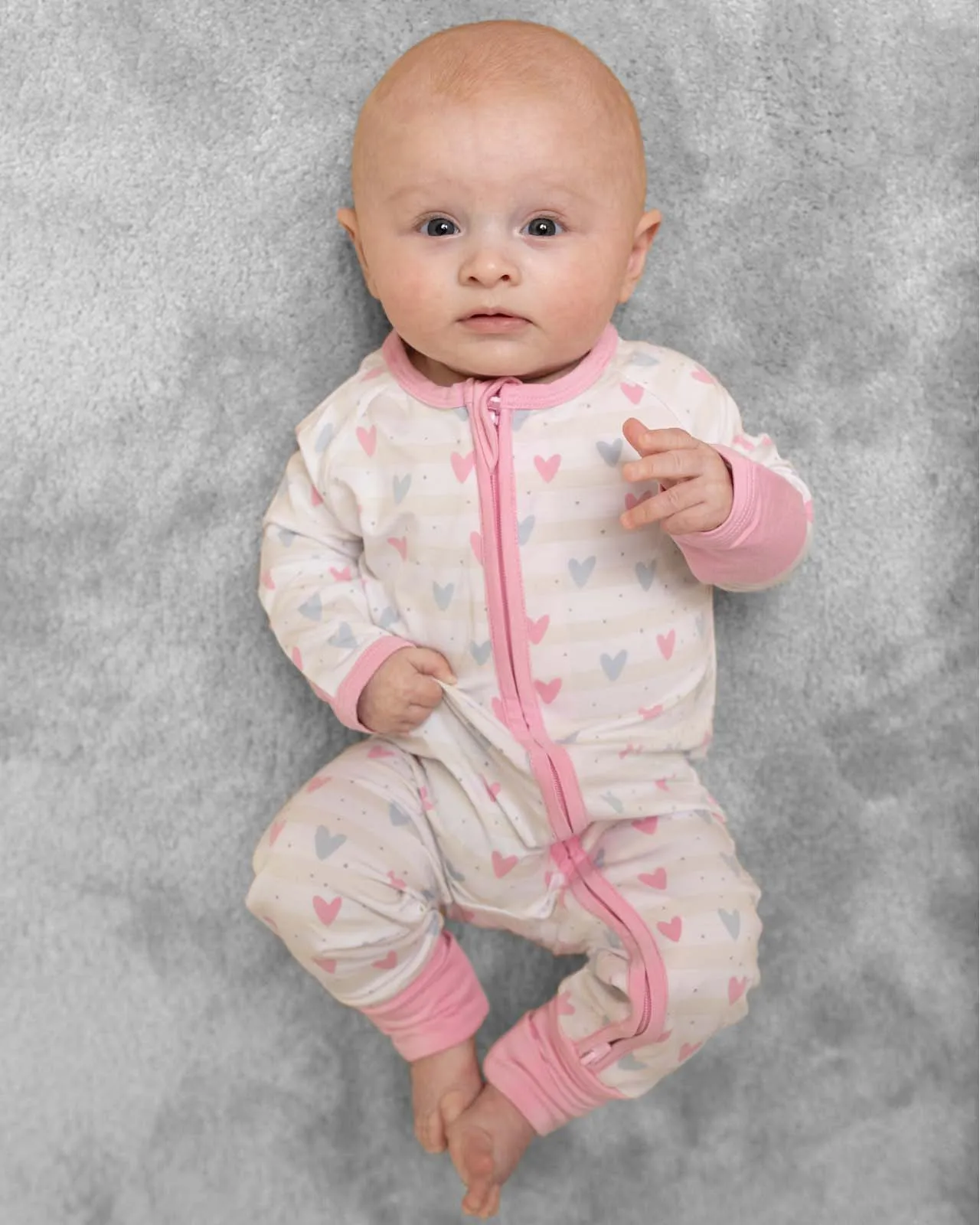 BABYGO® Heart Zip Sleepsuit