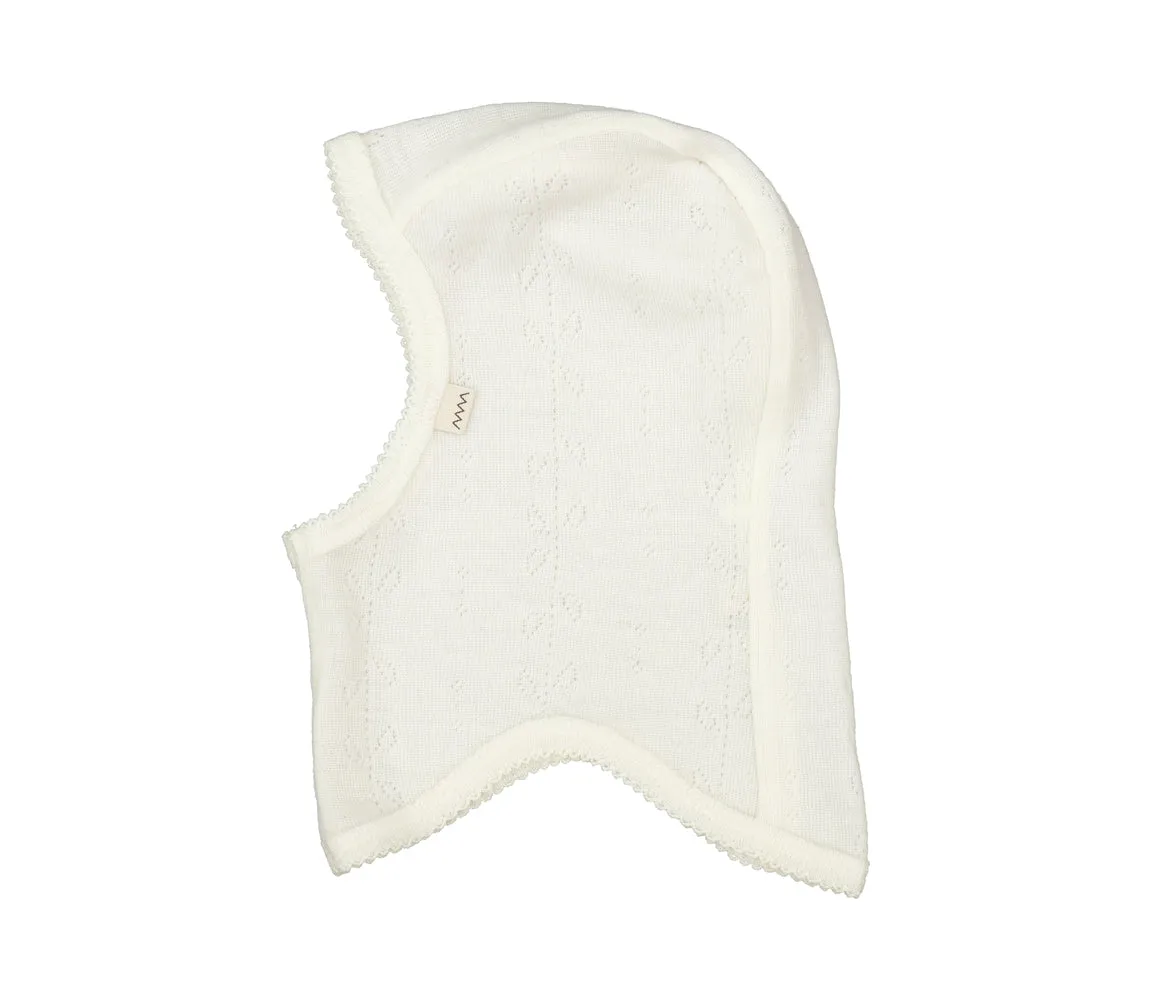 Balaclava, Wool Pointelle Hat - Natural