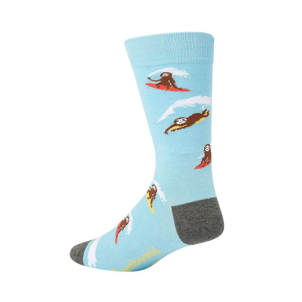 Bamboozld: Mens Surfing Sloth Bamboo Sock