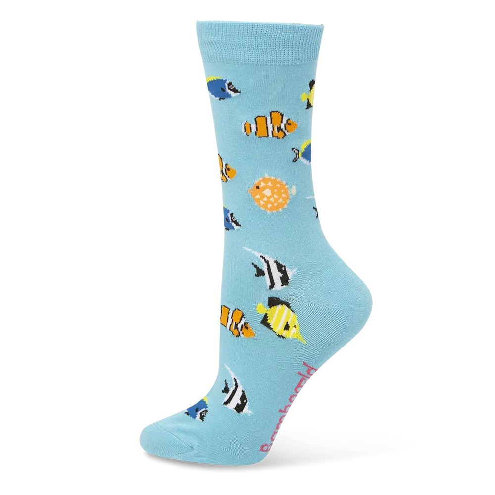 Bamboozld: Womens Aquarium Sky Blue Bamboo Sock