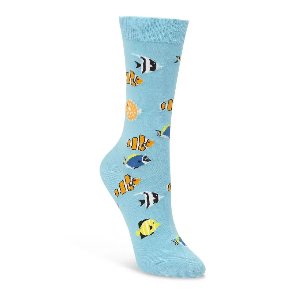 Bamboozld: Womens Aquarium Sky Blue Bamboo Sock