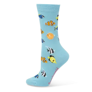 Bamboozld: Womens Aquarium Sky Blue Bamboo Sock
