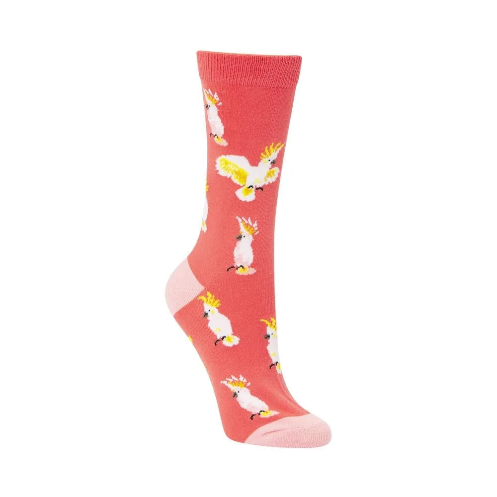 Bamboozld: Womens Cockatoo Coral Bamboo Sock