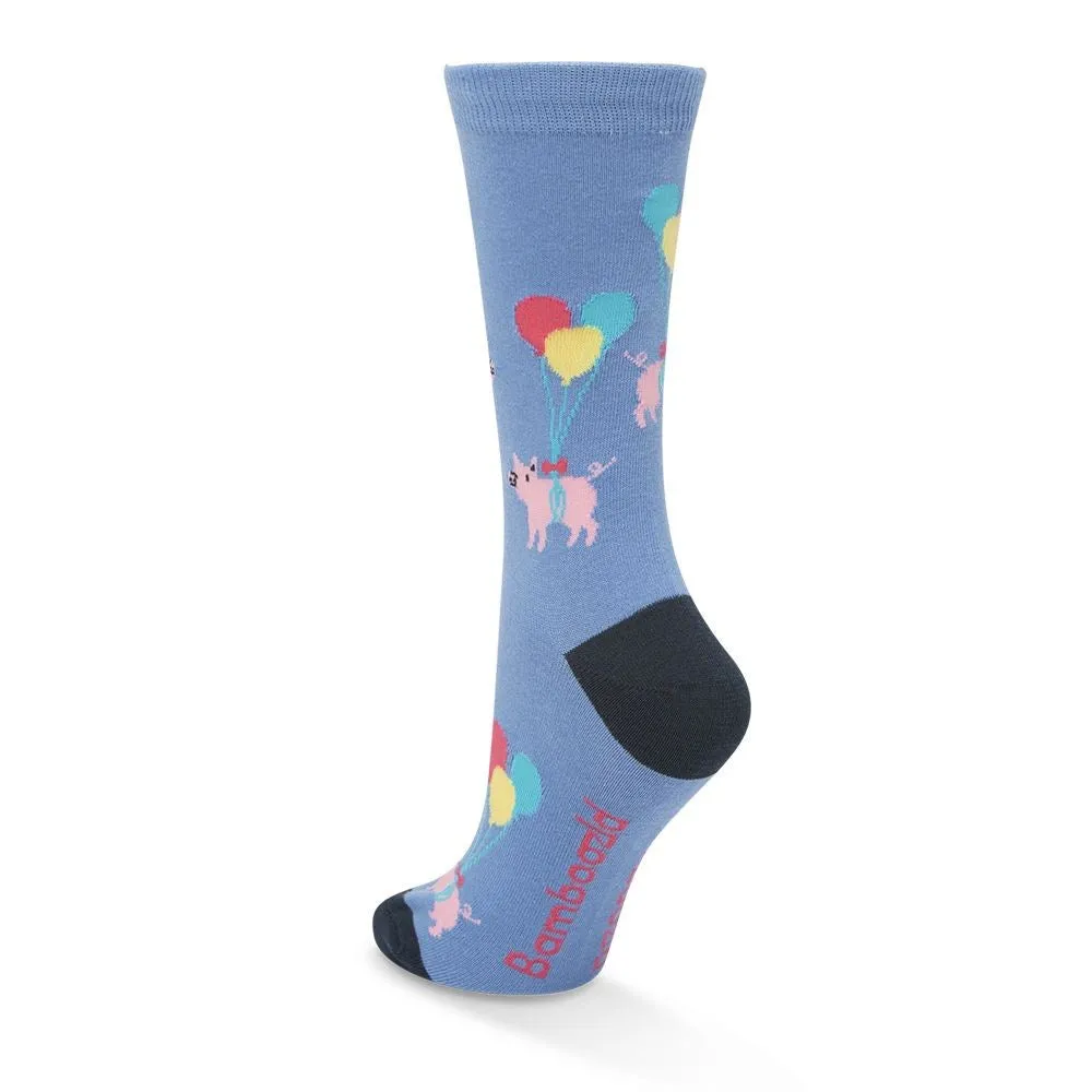 Bamboozld: Womens Pigs Will Fly Lavender Bamboo Sock