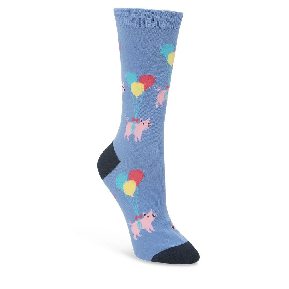 Bamboozld: Womens Pigs Will Fly Lavender Bamboo Sock