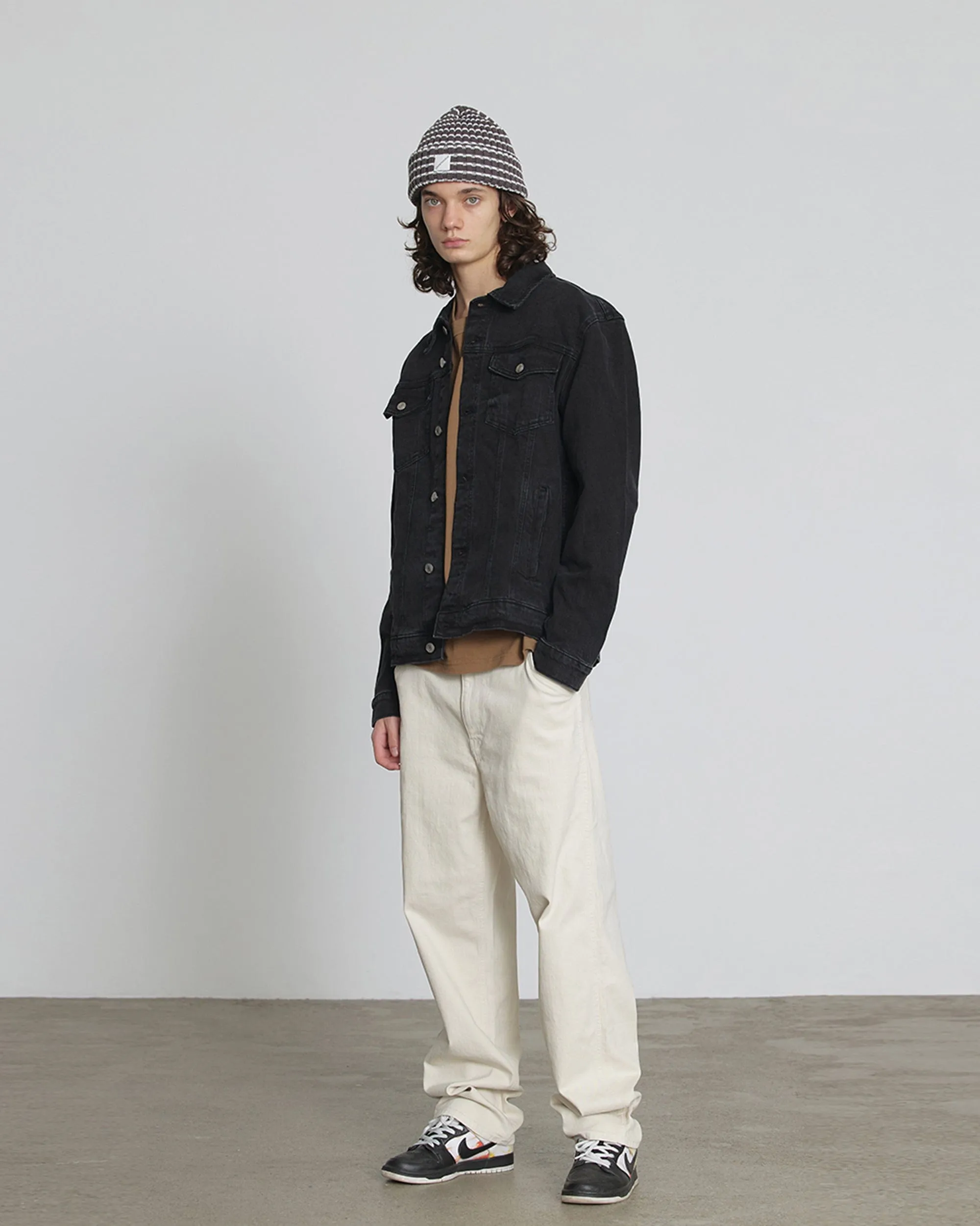 BEANIE / PIN STRIPE / CHARCOAL
