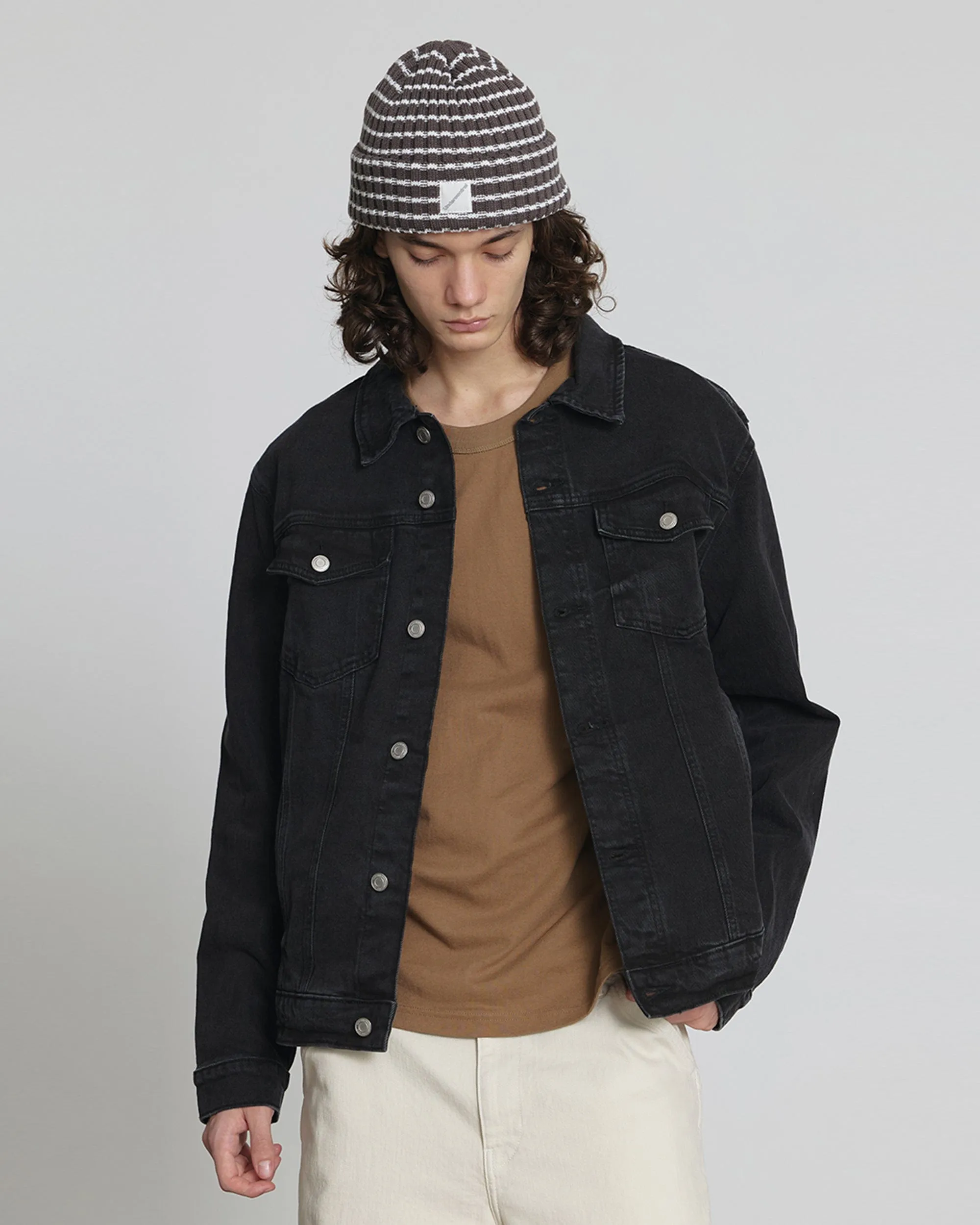 BEANIE / PIN STRIPE / CHARCOAL