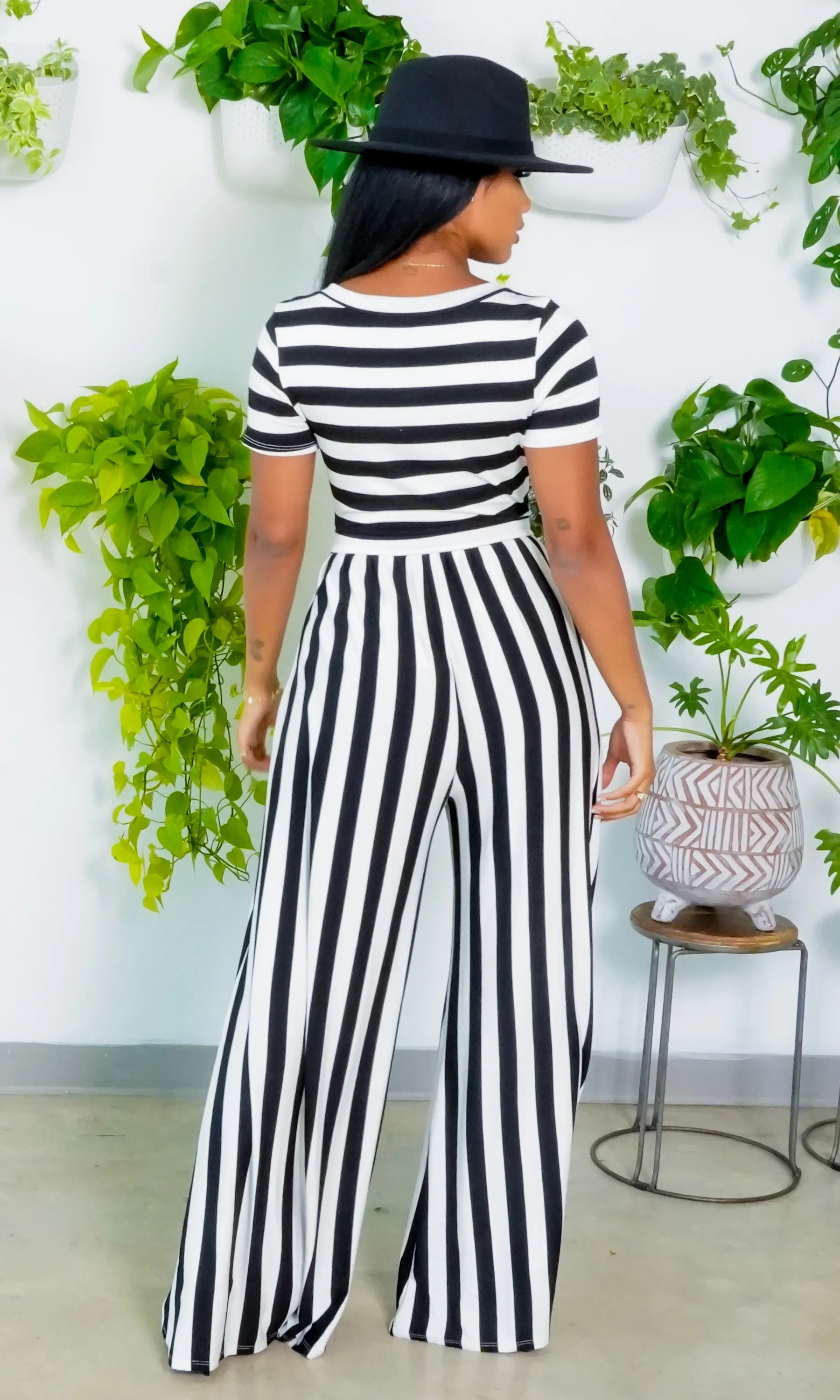 Beauty Short Sleeve l Striped Jumpsuit