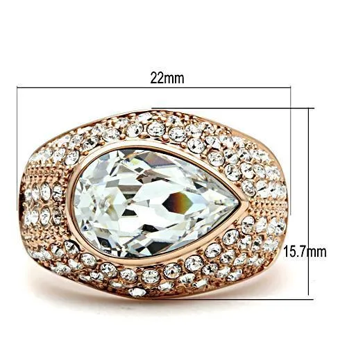 Brass Ring Top GRD Crystal Clear GL146 for Women Style Rose
