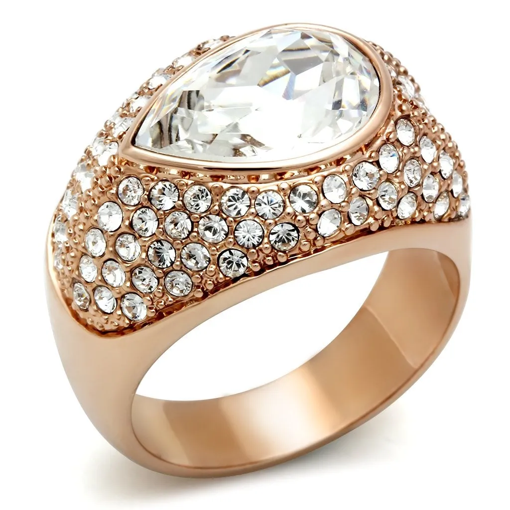 Brass Ring Top GRD Crystal Clear GL146 for Women Style Rose
