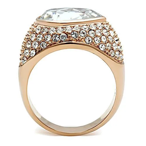 Brass Ring Top GRD Crystal Clear GL146 for Women Style Rose