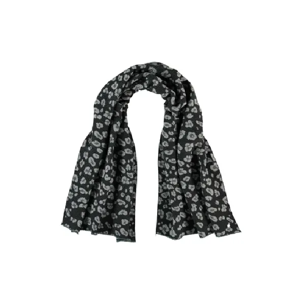Cashmink Pleated Leopard Print Scarf
