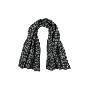 Cashmink Pleated Leopard Print Scarf