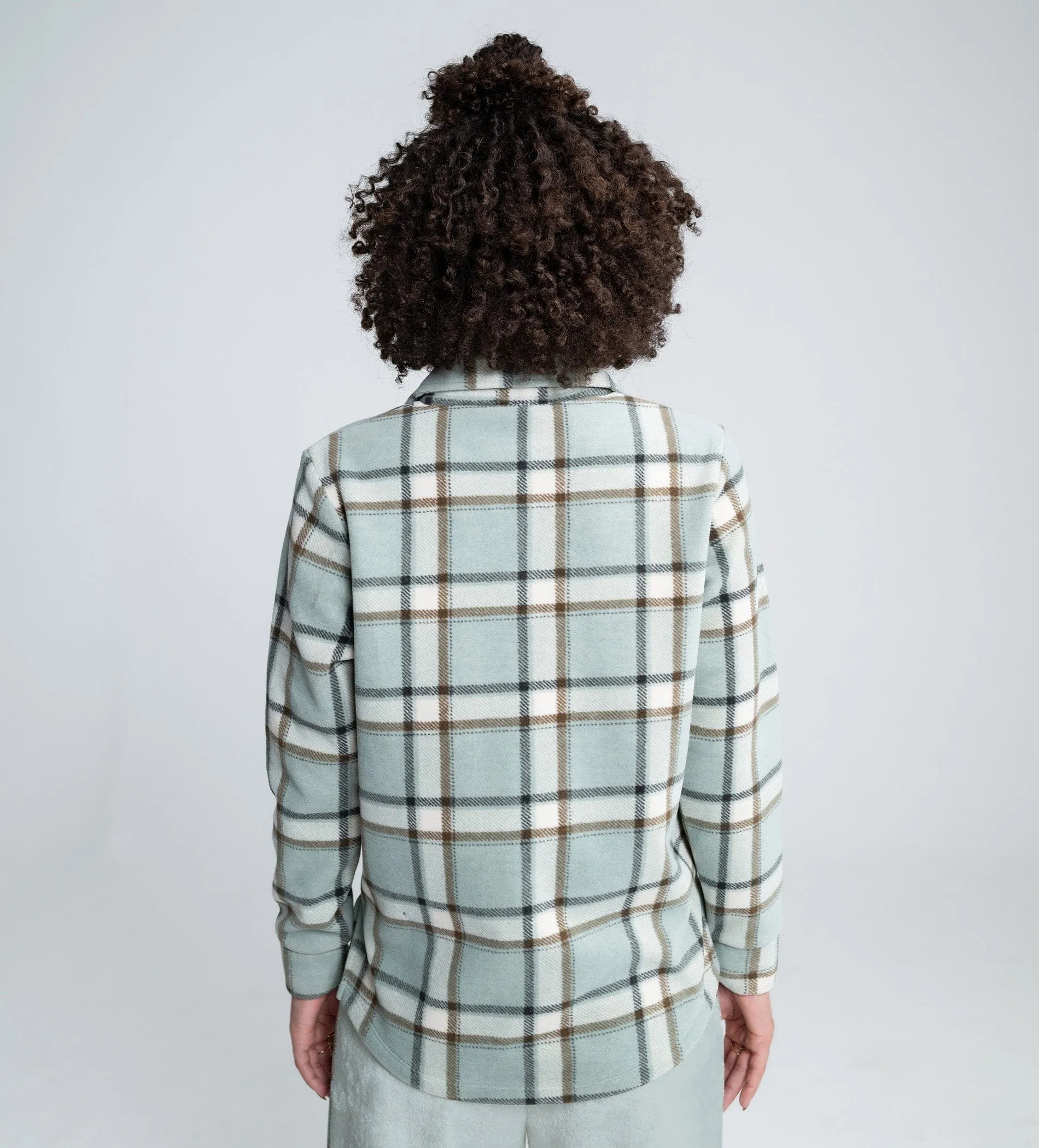 Casual Flannel-Check Sweatshirt