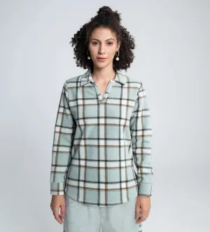 Casual Flannel-Check Sweatshirt