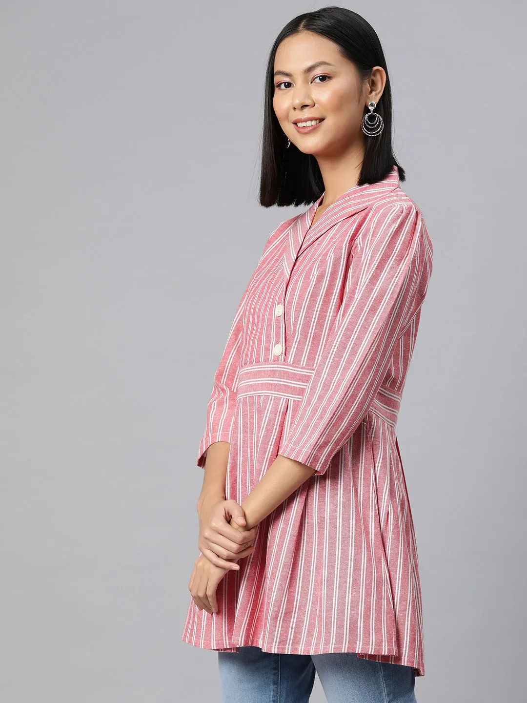 Cottinfab Striped Cotton Longline Top