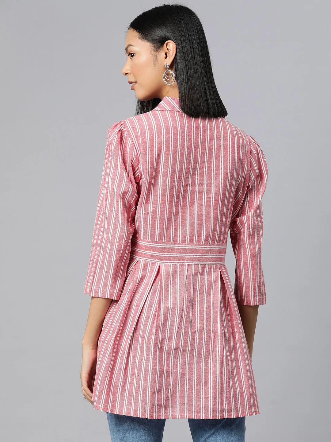 Cottinfab Striped Cotton Longline Top