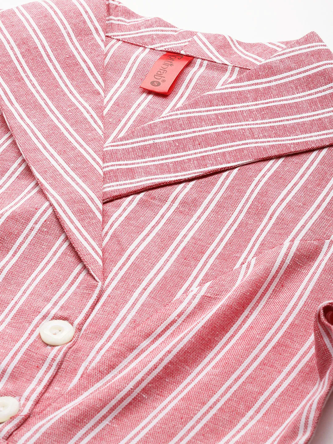 Cottinfab Striped Cotton Longline Top
