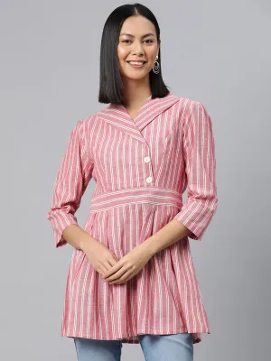 Cottinfab Striped Cotton Longline Top