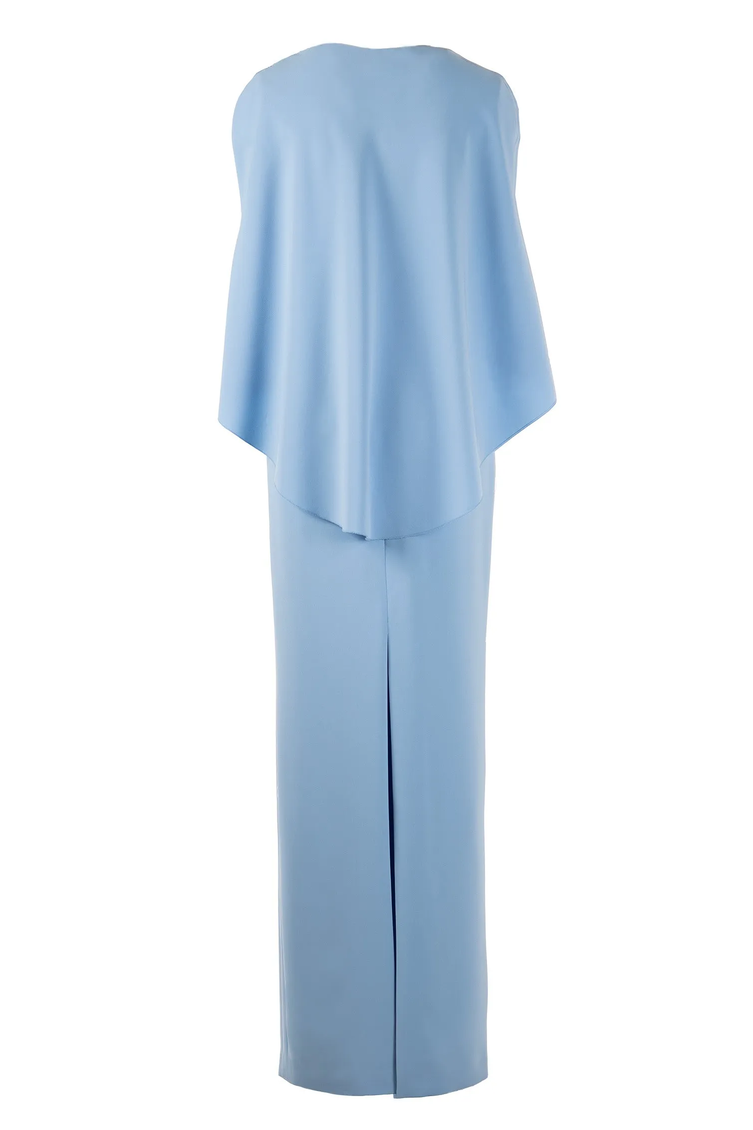 CREPE GOWN WITH CAPELET