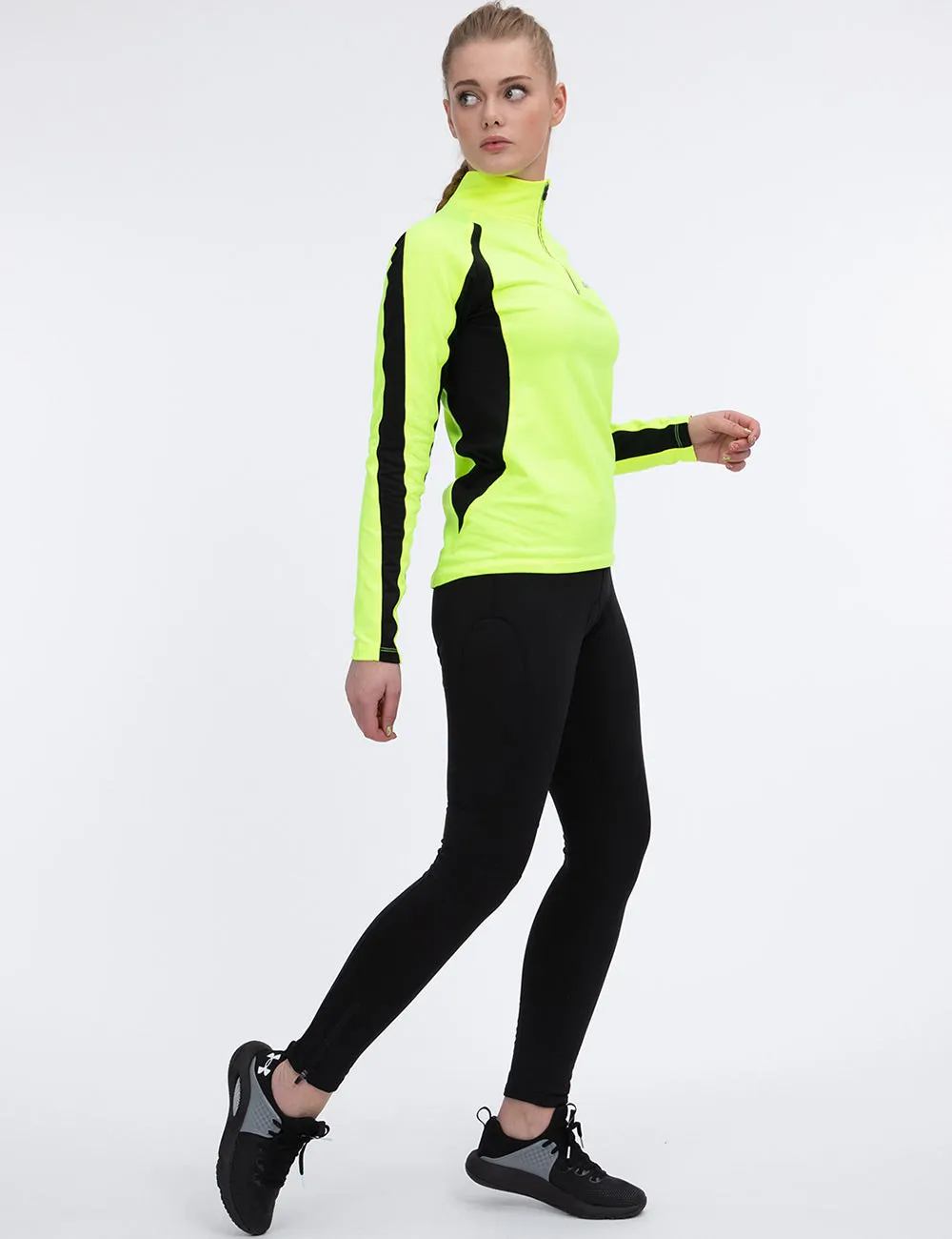 Damen Thermo Fahrradhose Lang Schwarz Setprodukt