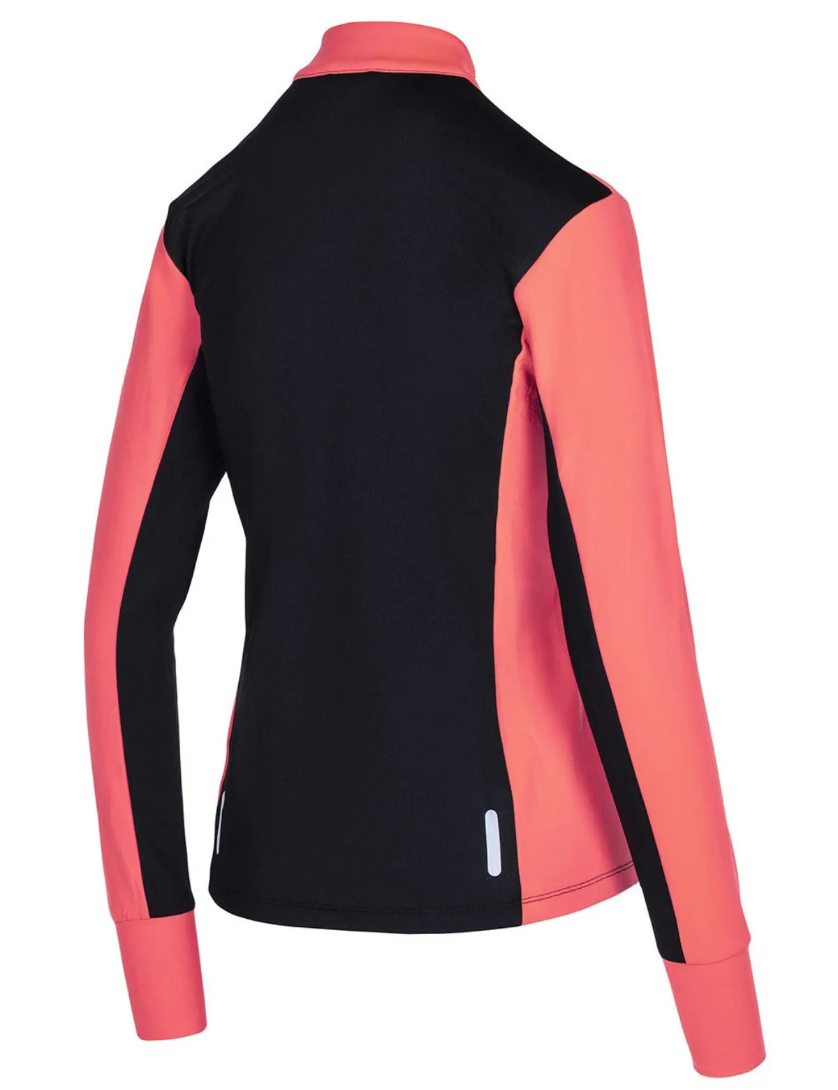 Damen Winter Fleece Laufshirt Langarm Thermo Running Sweatshirt Pro Line Schwarz Rot