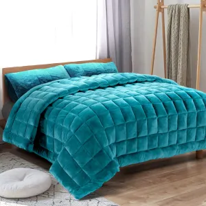 Double-Sided Faux Mink Quilt Super King with Pillowcases Giselle Bedding