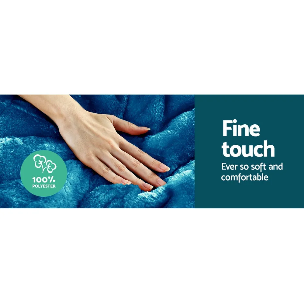 Double-Sided Faux Mink Quilt Super King with Pillowcases Giselle Bedding