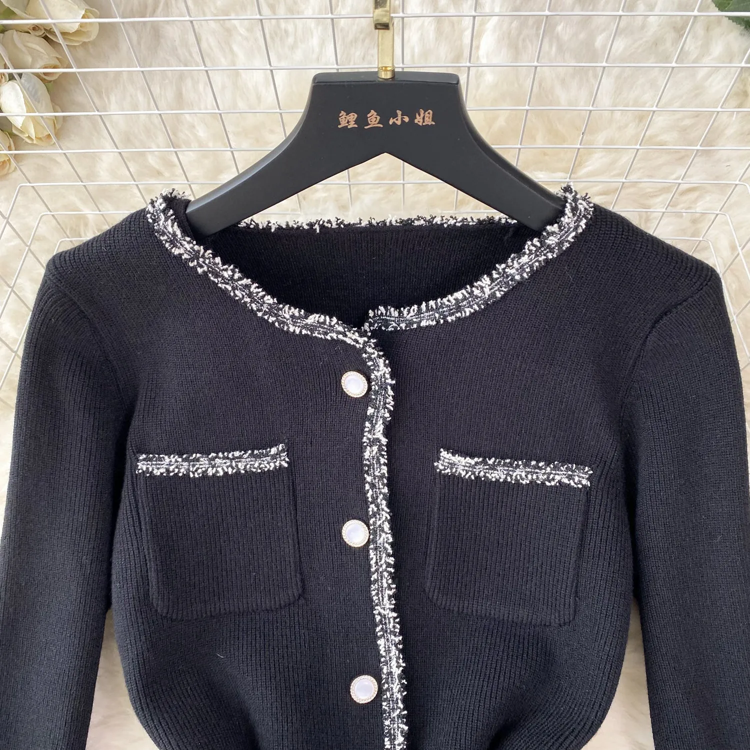 Elegant Cardigan&Slip Mesh Dress 2Pcs