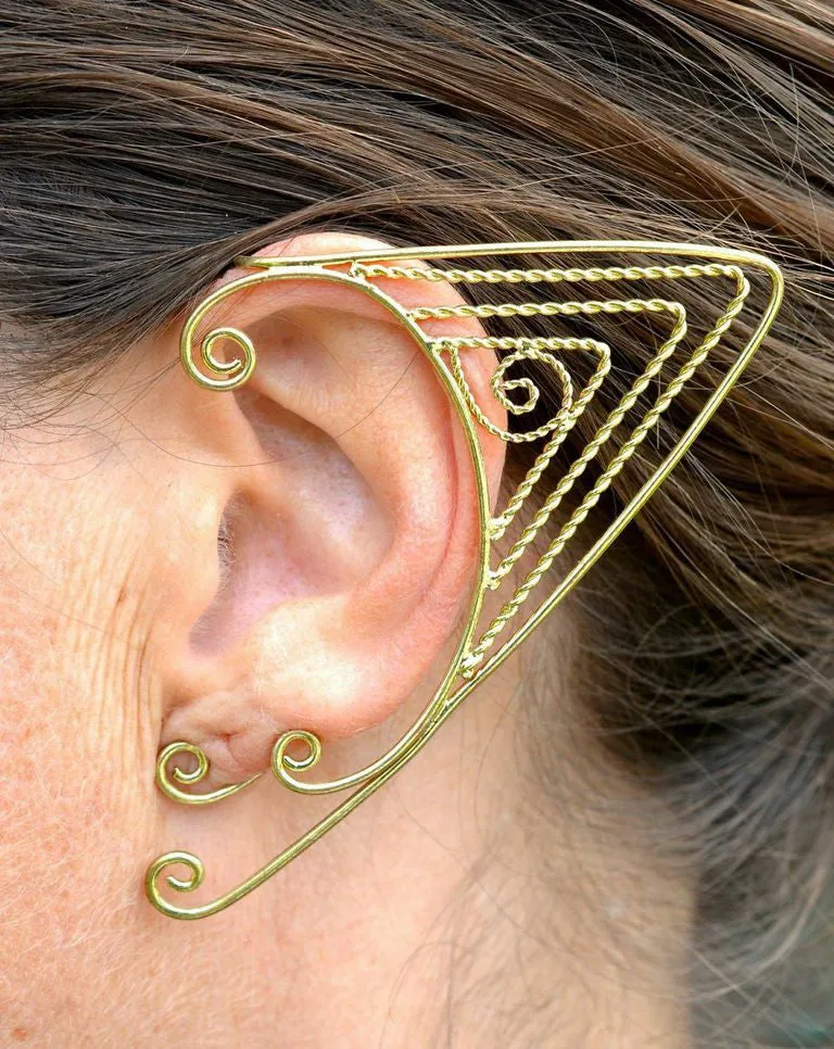 Elf Cuff Triangle Wire Wrap - Gold