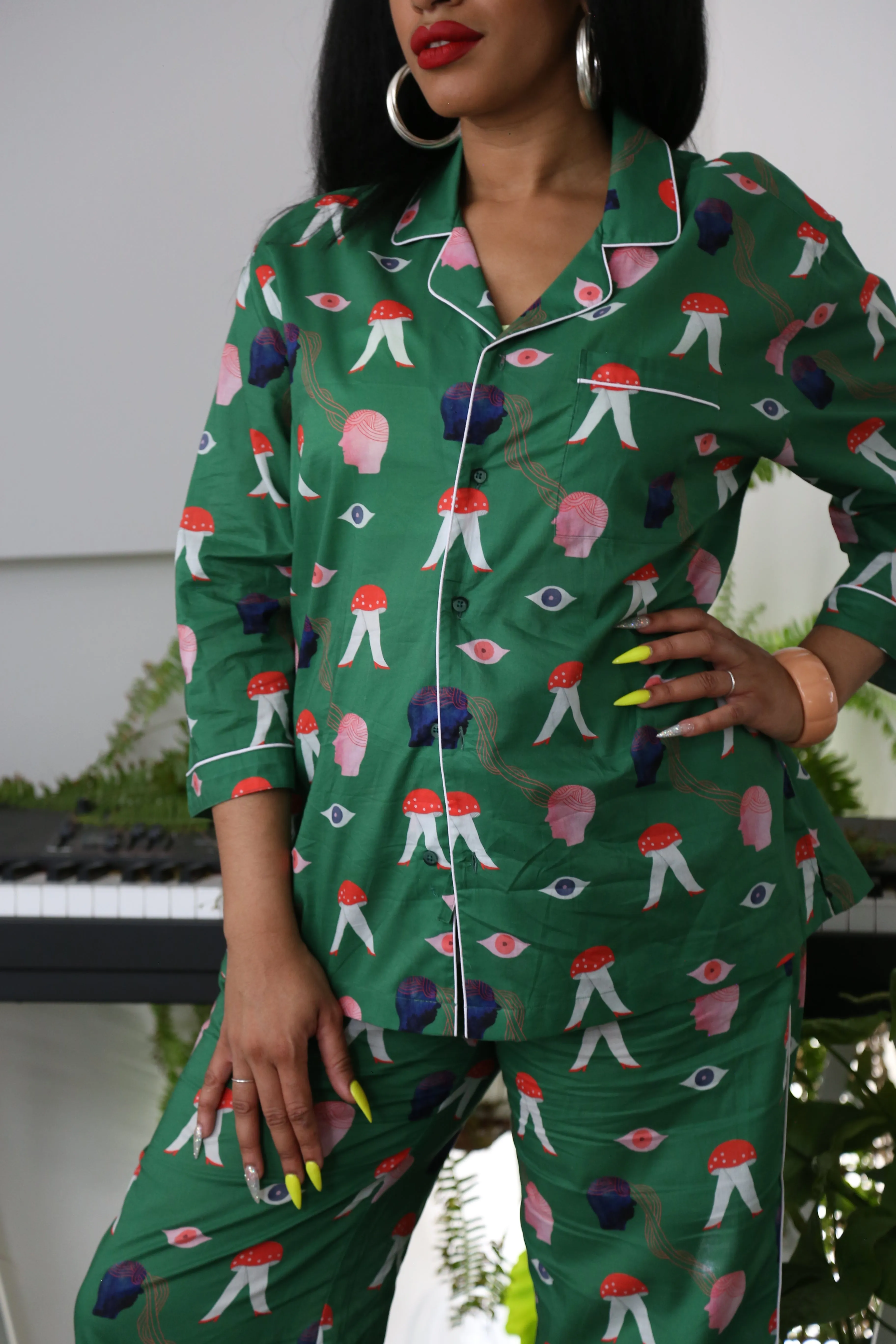 Elizabeth Haidle PJ Shirt | Green